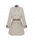Ivory stand collar coat with belt