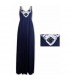 Bleu foncé paillette robe longue