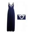 Bleu foncé paillette robe longue