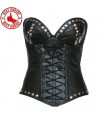 Rock chic leather style corset