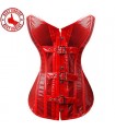 Red covered mesh corset