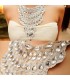 Halter dress embellished with white gems