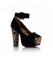 Leopard print chunky heel sandals
