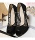 Black lace sexy heel shoes