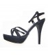 Black suede luxury high heels sandals
