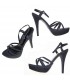 Black suede luxury high heels sandals