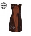 Taffeta chocolate color dress