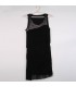 Quasten verziert schwarzen Kleid