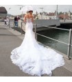 Transparentes Spitzen Meerjungfrauen Hochzeitskleid
