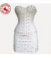 White fashion sexy corset  and skirt