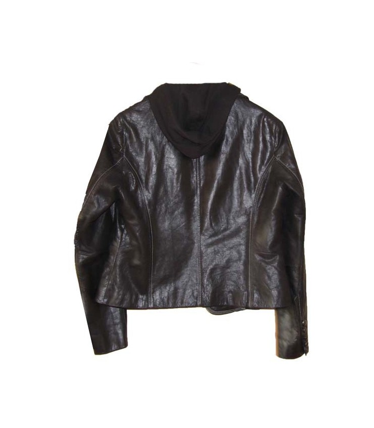 Real leather italian design black jacket Size L