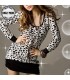 Bowknot back dalmatian long sleeve dress