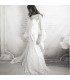 Sheer cape ivory sexy wedding dress