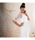 Vintage lace middle lenght sleeve open leg sexy wedding dress