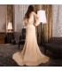 Long sleeve chiffon crystal ivory sexy wedding dress