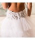 Halter raffle tulle short front long back sexy wedding dress