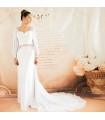 Long sleeve special lace sexy wedding dress