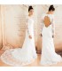 Französischer schicker langer Ärmel erotisches Hochzeitskleid