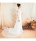 French chic long sleeve sexy wedding dress