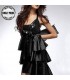 Schwarzes Schleifen-Pailetten-Kleid