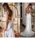 Sexy backless lace embellished wedding dress