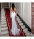 Rose del merletto 3D super sexy abito da sposa in rilievo