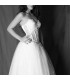 Bianchi cristalli trasparenti corsetto sexy abito da sposa