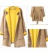 Color block yellow wool coat