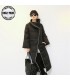 Mode noir super long manteau
