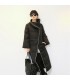 Fashion black super long coat
