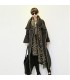 Fashion black super long coat