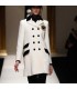 Trendy fashion long white coat