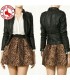 Leopard print elastic waist skirt