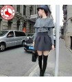 Grey modern cut mini skirt