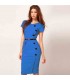 Klassisch elegant blau bodycon dehnbar Kleid
