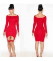 Sexy rot ausgeschnitten Bodycon Kleid