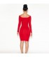 Sexy red cut out bodycon dress