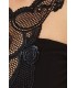 Lace collar embellished deep V-neck dress