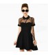 Chiffon vintage hollow out chic dress