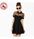 Chiffon vintage hollow out chic dress