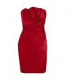 Gefaltete Stretch trägerlos heißen roten Kleid