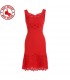 Red cutwork dress