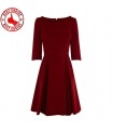 3/4 length sleeve crepe pleated skirt dress