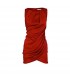 Satin rouge élégant mini robe