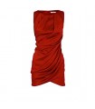 Red satin elegant mini dress