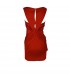Raso rosso elegante mini abito