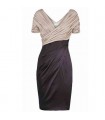 Satin and jersey multipleated dress