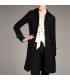 Lana e pelle patchwork elegante cappotto sottile
