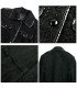 Wolle und Lederpatchwork eleganter schlanker Mantel