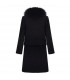 Turn-down collar zipper wool coat